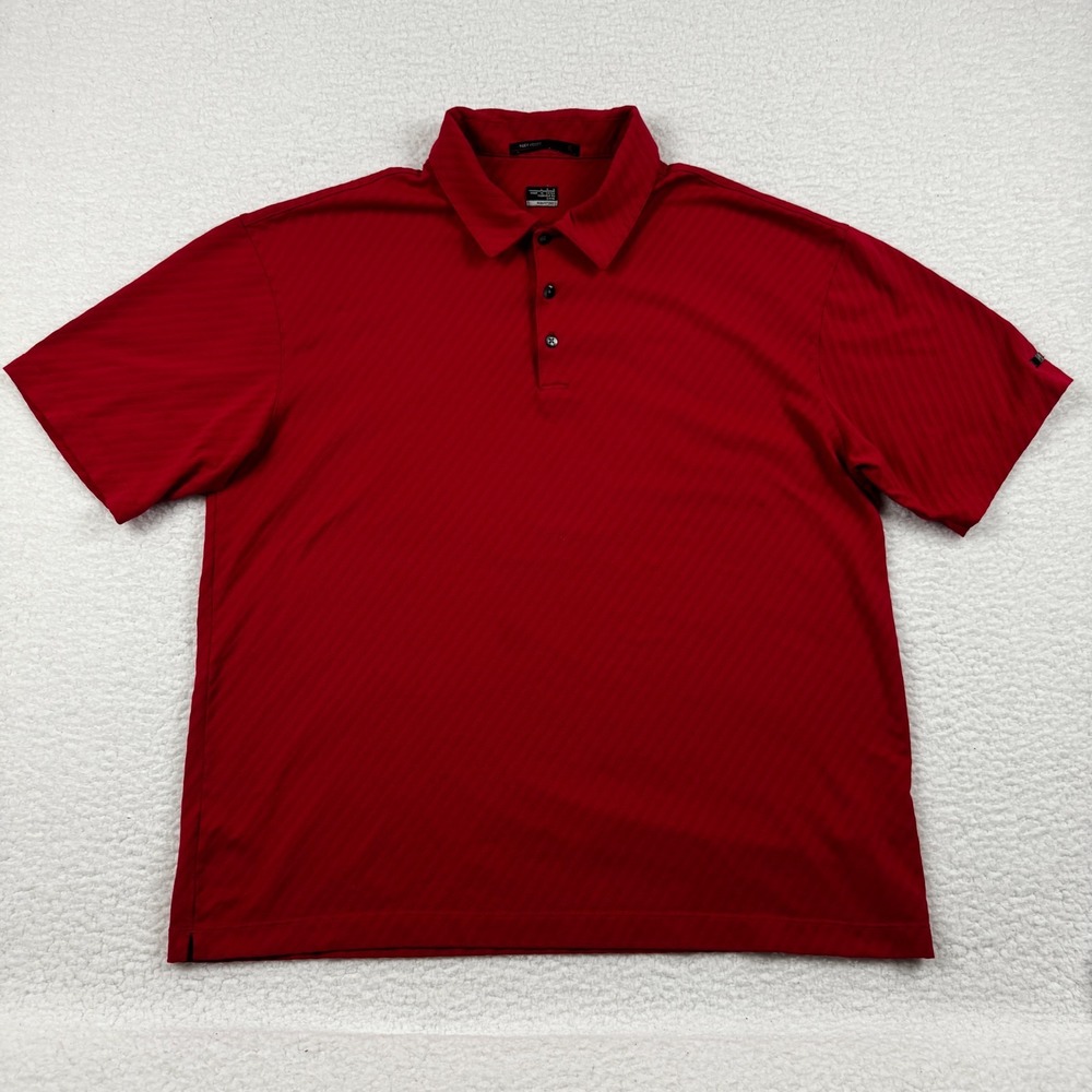 Nike Fit Dry Tiger Woods Collection Polo Shirt‎ Mens Large Red Performance Golf